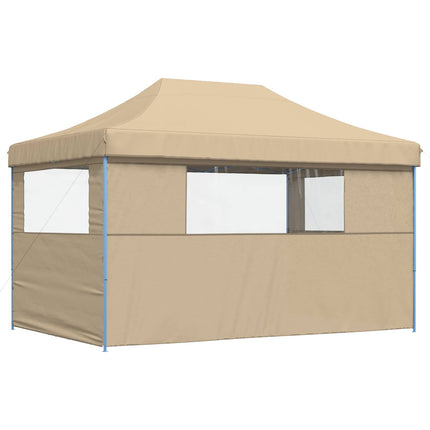 Pop-Up hopfällbart partytält med 3 sidoväggar beige