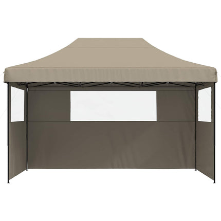 Pop-Up hopfällbart partytält med 3 sidoväggar taupe