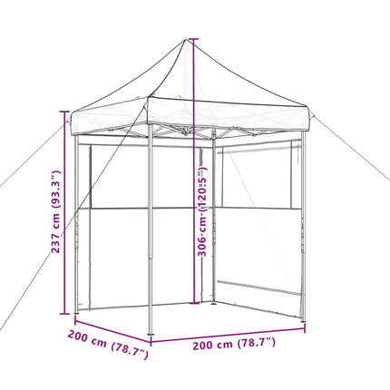 Pop-Up hopfällbart partytält med 2 sidoväggar grön