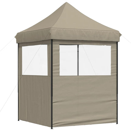 Pop-Up hopfällbart partytält med 2 sidoväggar taupe