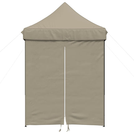 Pop-Up hopfällbart partytält med 4 sidoväggar taupe