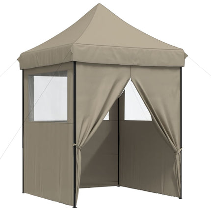 Pop-Up hopfällbart partytält med 4 sidoväggar taupe