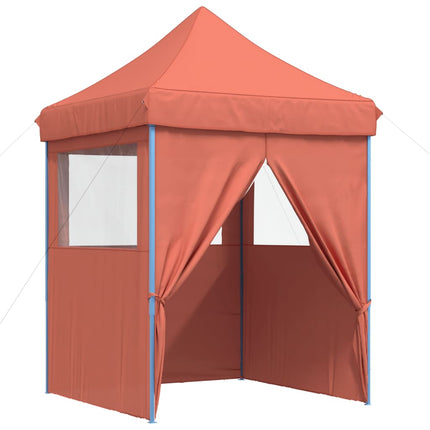 Pop-Up hopfällbart partytält med 4 sidoväggar terrakotta