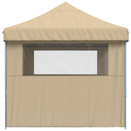 Pop-Up hopfällbart partytält med 3 sidoväggar beige