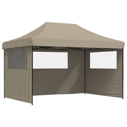 Pop-Up hopfällbart partytält med 3 sidoväggar taupe