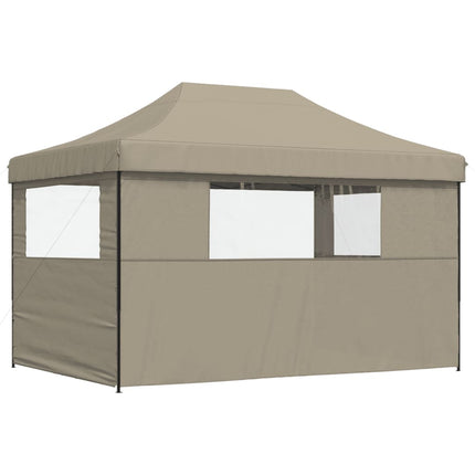 Pop-Up hopfällbart partytält med 3 sidoväggar taupe
