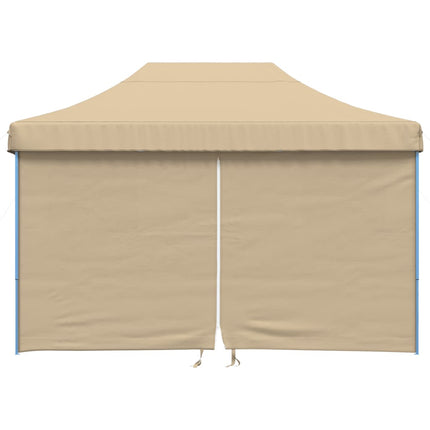 Pop-Up hopfällbart partytält med 4 sidoväggar beige