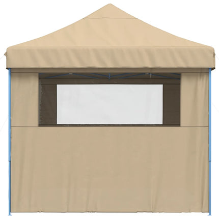 Pop-Up hopfällbart partytält med 4 sidoväggar beige