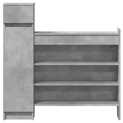 Skoskåp betonggrå 100,5x28x100 cm konstruerat trä