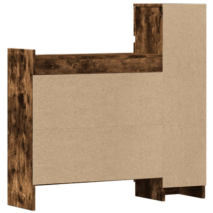 Skoställ rökfärgad ek 100,5x28x100 cm konstruerat trä