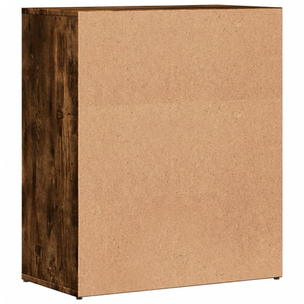 Skänk rökfärgad ek 60x31x70 cm konstruerat trä