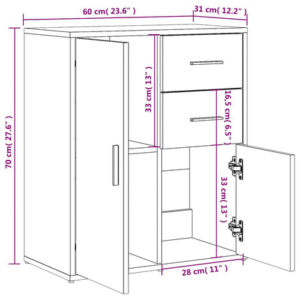 Skänk vit 60x31x70 cm konstruerat trä