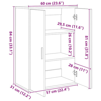 Skänk sonoma-ek 60x31x84 cm konstruerat trä