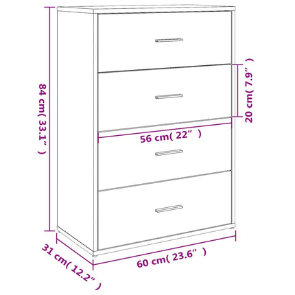 Skänk vit 60x31x84 cm konstruerat trä