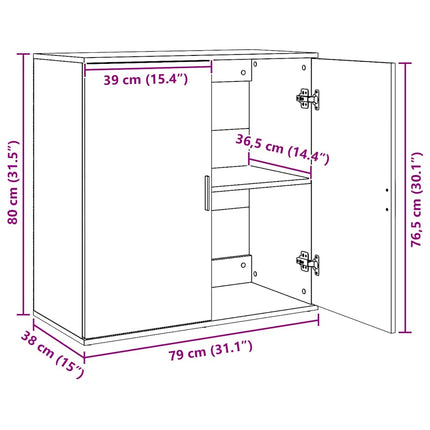 Skänk vit 79x38x80 cm konstruerat trä