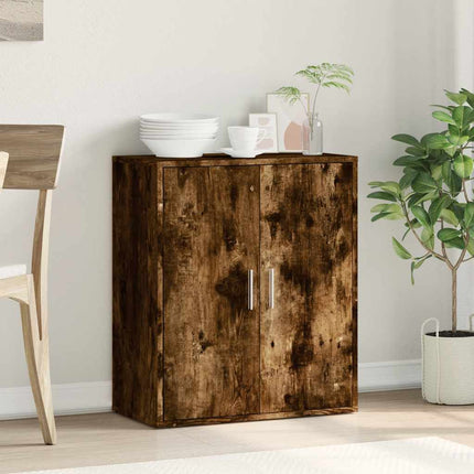 Skänk rökfärgad ek 79x38x80 cm konstruerat trä