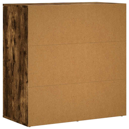 Skänk rökfärgad ek 79x38x80 cm konstruerat trä