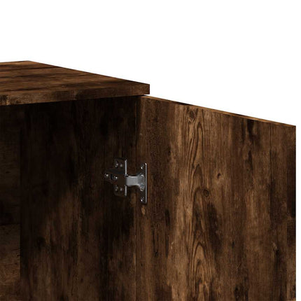 Skänk rökfärgad ek 79x38x80 cm konstruerat trä