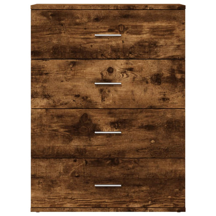 Skänk rökfärgad ek 60x39x80 cm konstruerat trä