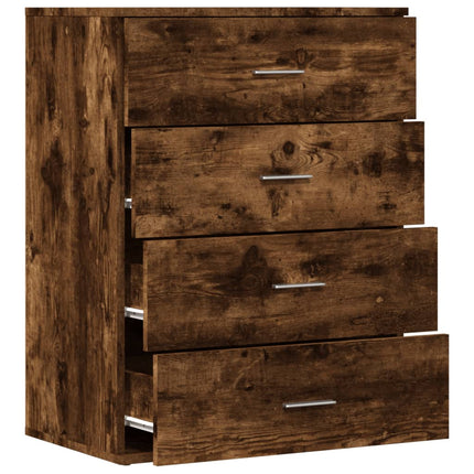 Skänk rökfärgad ek 60x39x80 cm konstruerat trä