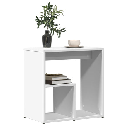 Sidobord vit 50x30x50 cm konstruerat trä
