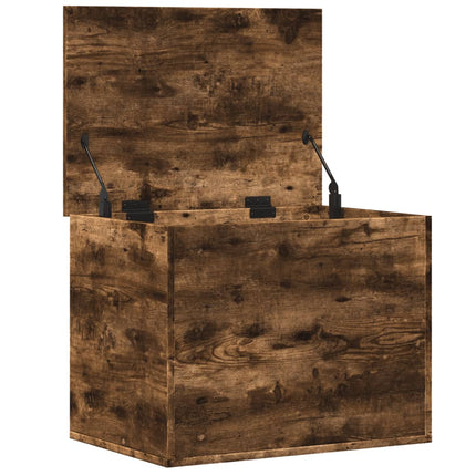 Förvaringslåda rökfärgad ek 60x42x46 cm konstruerat trä