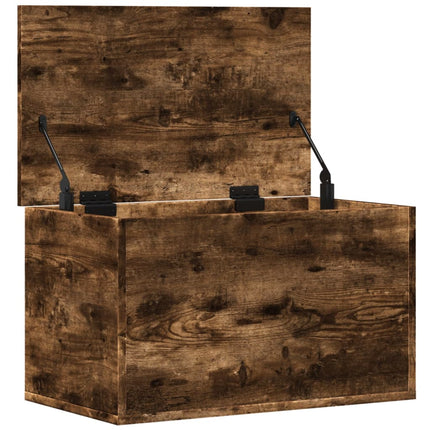 Förvaringslåda rökfärgad ek 60x35x35 cm konstruerat trä