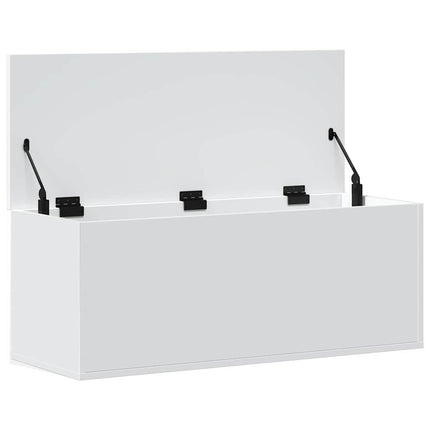Förvaringslåda vit 90x35x35 cm konstruerat trä