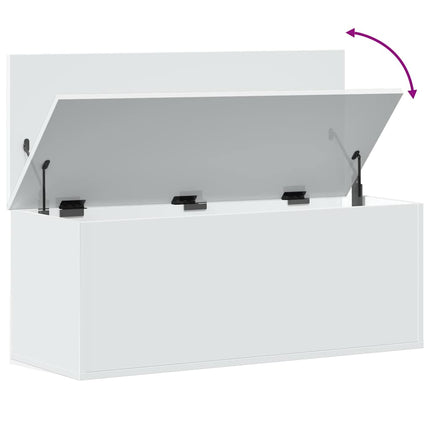 Förvaringslåda vit 90x35x35 cm konstruerat trä