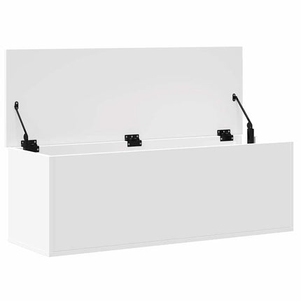 Förvaringslåda vit 102x35x35 cm konstruerat trä
