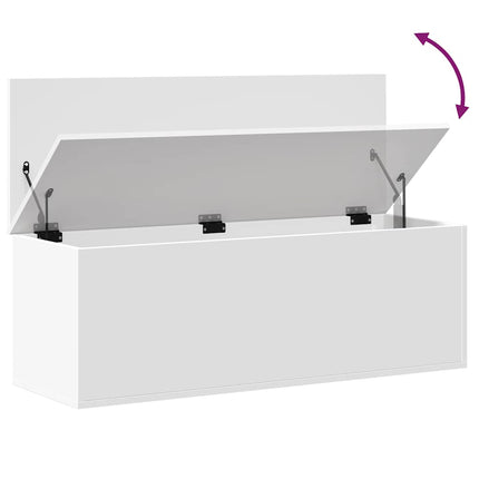 Förvaringslåda vit 102x35x35 cm konstruerat trä