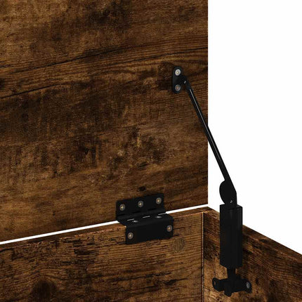 Förvaringslåda rökfärgad ek 102x35x35 cm konstruerat trä