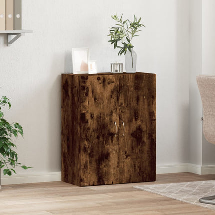 Dokumentskåp rökfärgad ek 60x32x77,5 cm konstruerat trä