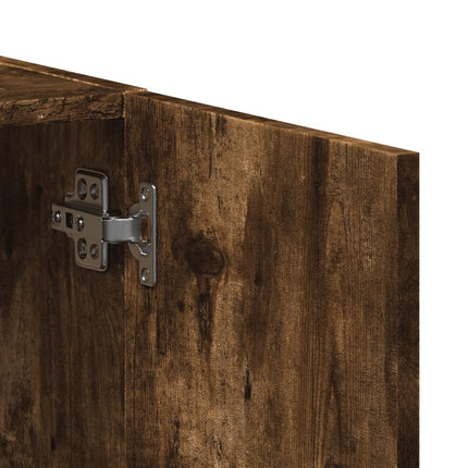 Dokumentskåp rökfärgad ek 60x32x77,5 cm konstruerat trä
