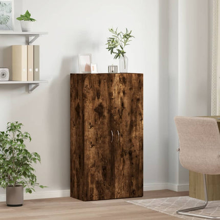 Dokumentskåp rökfärgad ek 60x32x115 cm konstruerat trä