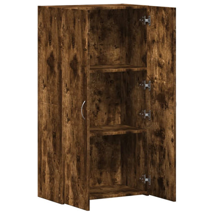 Dokumentskåp rökfärgad ek 60x32x115 cm konstruerat trä