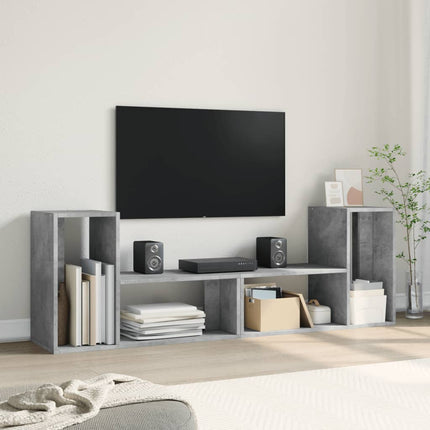 TV-skåp 2 st betonggrå 75x30x50 cm konstruerat trä