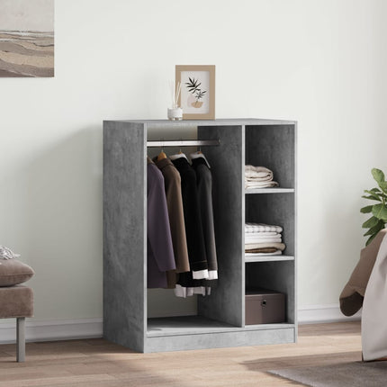Garderob betonggrå 77x48x102 cm konstruerat trä