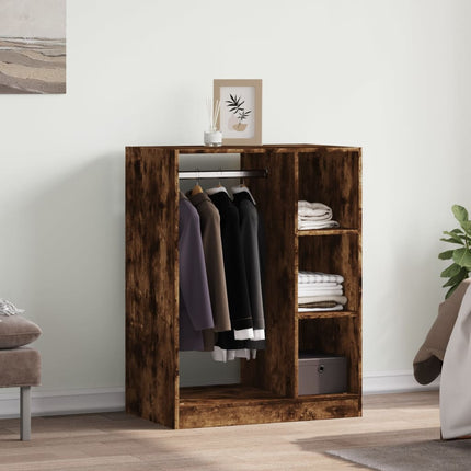 Garderob rökfärgad ek 77x48x102 cm konstruerat trä