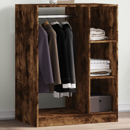 Garderob rökfärgad ek 77x48x102 cm konstruerat trä