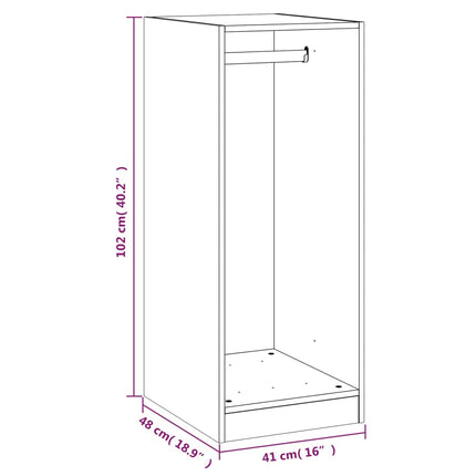 Garderob rökfärgad ek 48x41x102 cm konstruerat trä