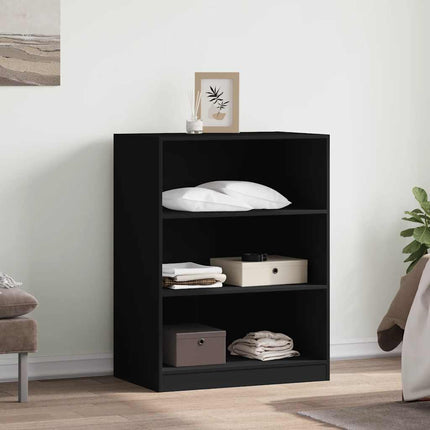 Garderob svart 77x48x102 cm konstruerat trä