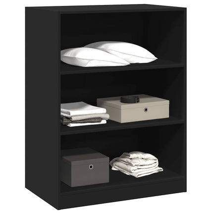 Garderob svart 77x48x102 cm konstruerat trä