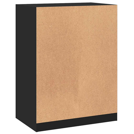 Garderob svart 77x48x102 cm konstruerat trä
