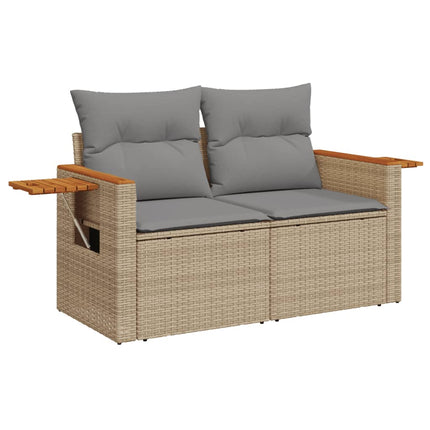 Soffgrupp för trädgården med dynor 5 delar beige konstrotting
