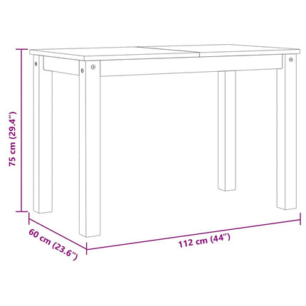 Matbord PANAMA grå 112x60x75 cm massiv furu