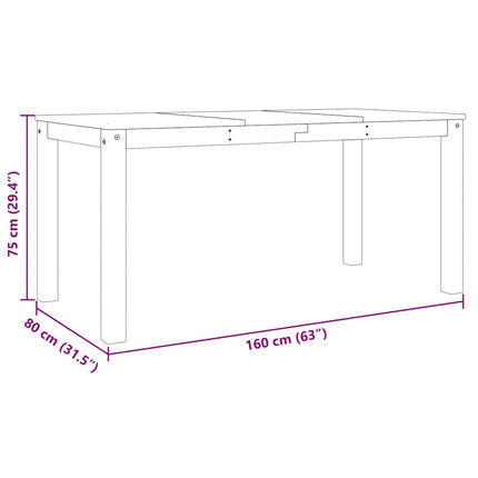 Matbord PANAMA 160x80x75 cm massiv furu