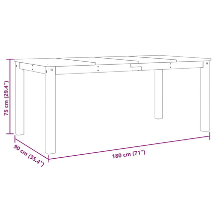 Matbord PANAMA 180x90x75 cm massiv furu
