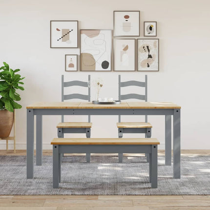 Matbänk PANAMA grå 105x30x45 cm massiv furu