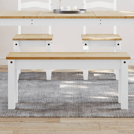 Matbänk PANAMA vit 105x30x45 cm massiv furu